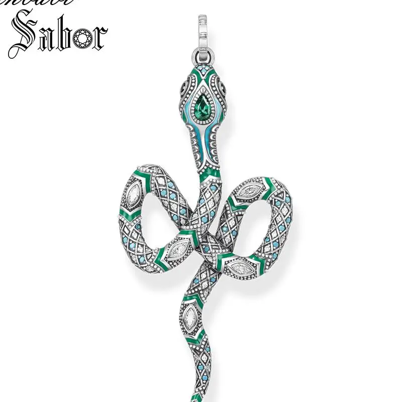 

Pendant Green Snake 2019 New 925 Sterling Silver For Women Fashion Key Chains Jewelry Bohemia Gift Fit Necklace thomas