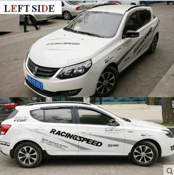 

LEFT SIDE Car Stickers HD Inkjet Engraving Garland Racing Speed Sport Decal Decor DIY Waterproof Vinyl Sport Sticker Decals