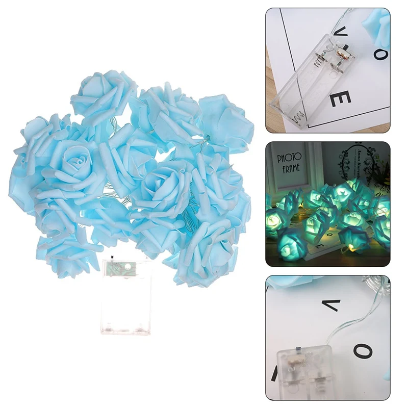 HOT SALE Battery Operated LED Rose Flower Christmas Holiday String Lights For Valentine Wedding Decoration 10/20 LED Lamp