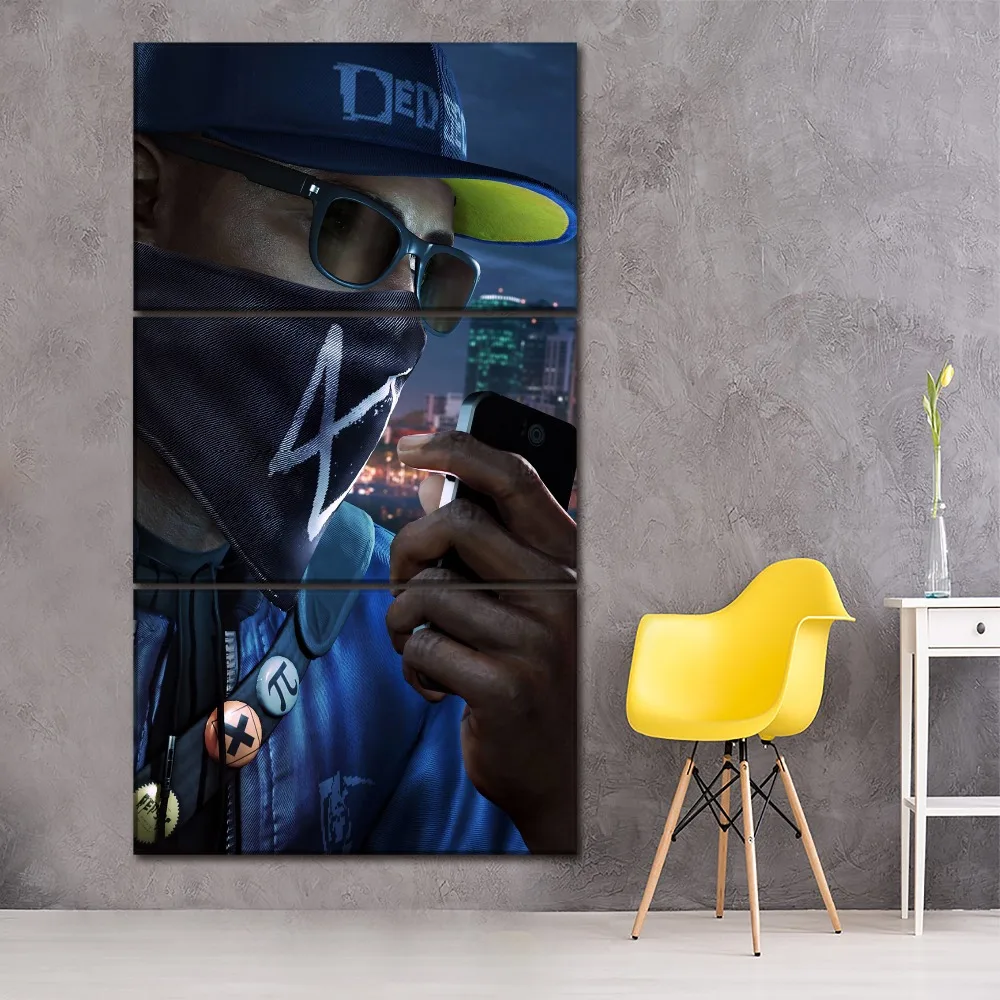 

3 Pieces/Set Top-Rated Canvas HD Print Game Watch Dogs 2 Modular Pictures Modern Wall Art Home Decorative Painting Artwork