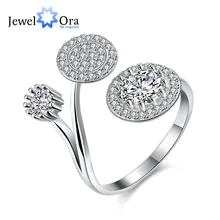 Adjustable Ring Design styles Solid 925 Sterling Silver Jewelry Cubic Zirconia Rings For Women New Casual (JewelOra RI102180)