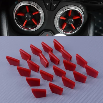 

beler 20pcs Red ABS Interior Air Conditioning Vent Outlet Decor Decoration Cover Trim Fit For Chevrolet Camaro 2016-2018