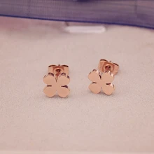 Yun ruo бренд розовое золото серебро Цвет Цветок Серьги гвоздики для женщин девушка подарок нержавеющая сталь 316 L модные ювелирные изделия никогда не выцветает