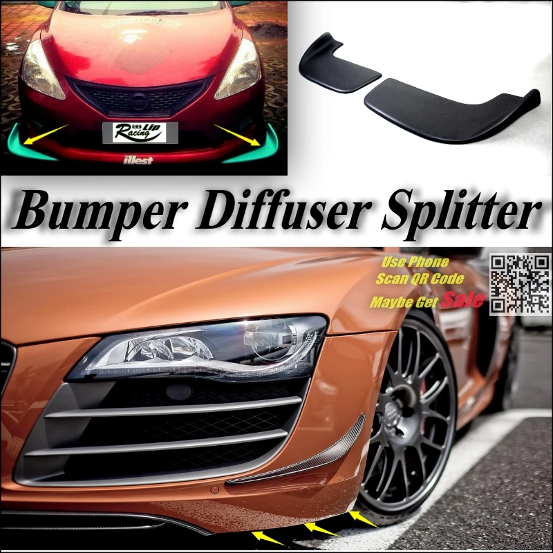 

Car Splitter Diffuser Bumper Canard Lip For Audi R8 Tuning Body Kit / Front Deflector Car Fin Chin Reduce Body Tune Look