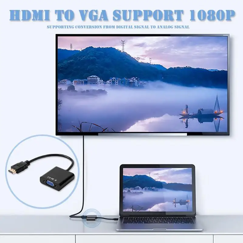  HDMI a VGA Cavo Adattatore Digitale ad Analogico Convertitore 1080P HD Maschio a Femmina Adattatore