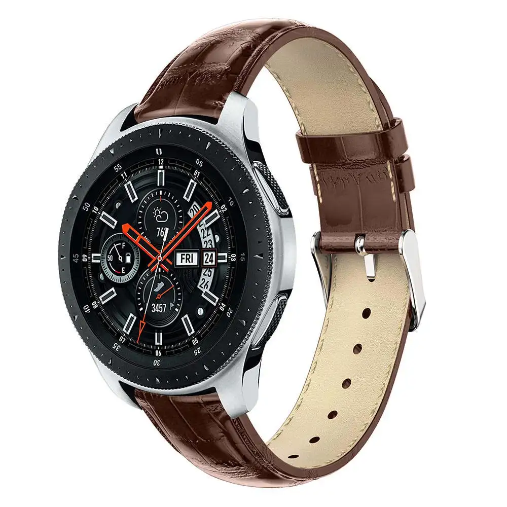 20 мм/22 мм ширина ремешок для часов Ремешок для samsung Galaxy Watch 42 мм 46 мм ремешок умный Браслет из натуральной крокодиловой кожи ремень