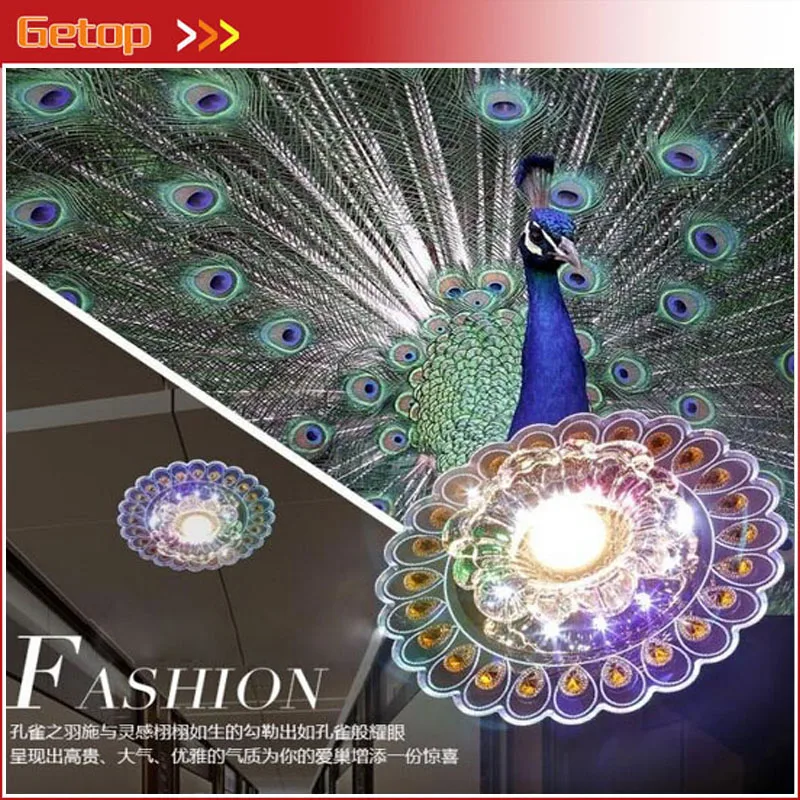 

Modern Lustre Crystal LED Chip Ceiling Lamp 6pcs/lot Concealed/Open Installation Corridor Foyer Peacock/Flower Rattan Lamp
