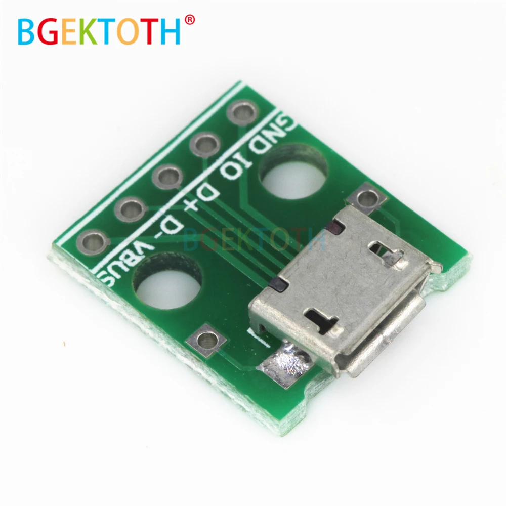 

1pcs MICRO USB to DIP Adapter 5pin Female Connector B Type PCB Converter