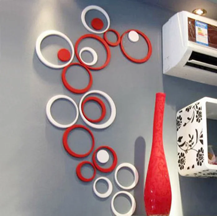 

1 Set Indoors Decoration Circles Stereo Removable 3D Art Wall Stickers #XTN