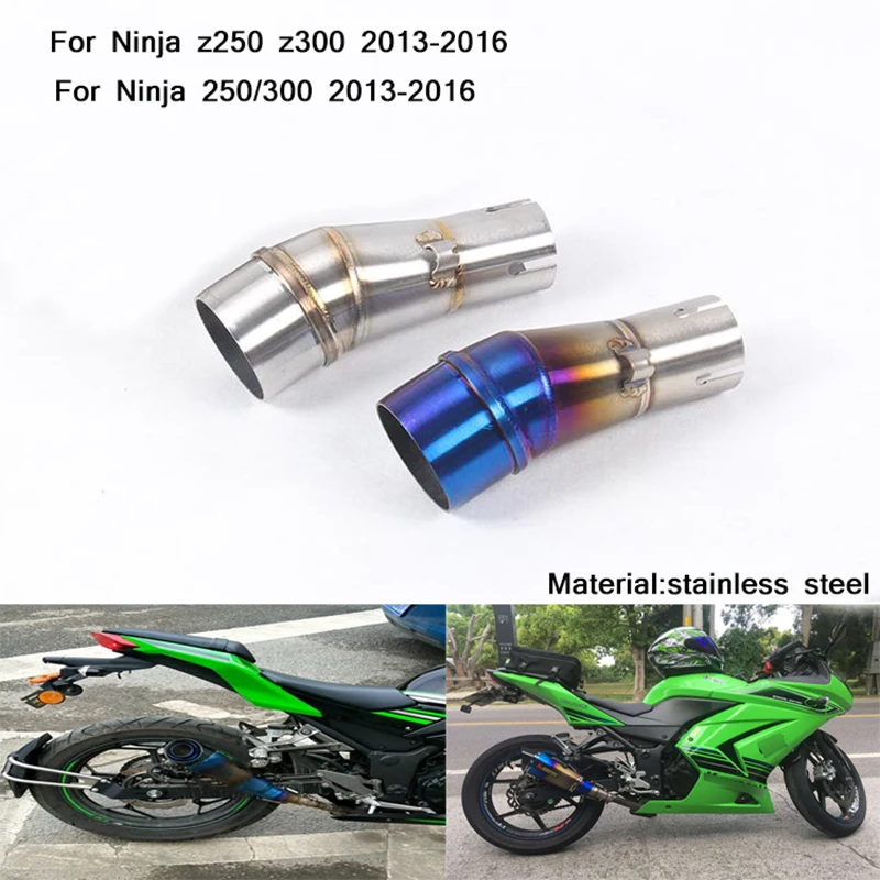 

51mm Motorcycle Middle Connecting Pipe Stainless Steel Exhaust System Silp on for Kawasaki Ninja z250 z300 250 300 2013-2016