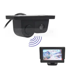 DIYKIT Waterproof Packing Radar Sensor Car Reverse Rear View Car Camera Wide Angle for Parking Assistance Kit 2 in 1
