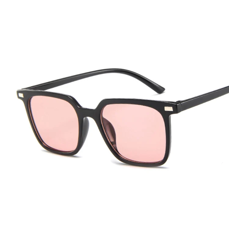 Квадратные маленькие солнцезащитные очки для женщин, модные солнцезащитные очки, женские брендовые дизайнерские винтажные черные, розовые солнцезащитные очки, UV400 - Цвет линз: BlackPink