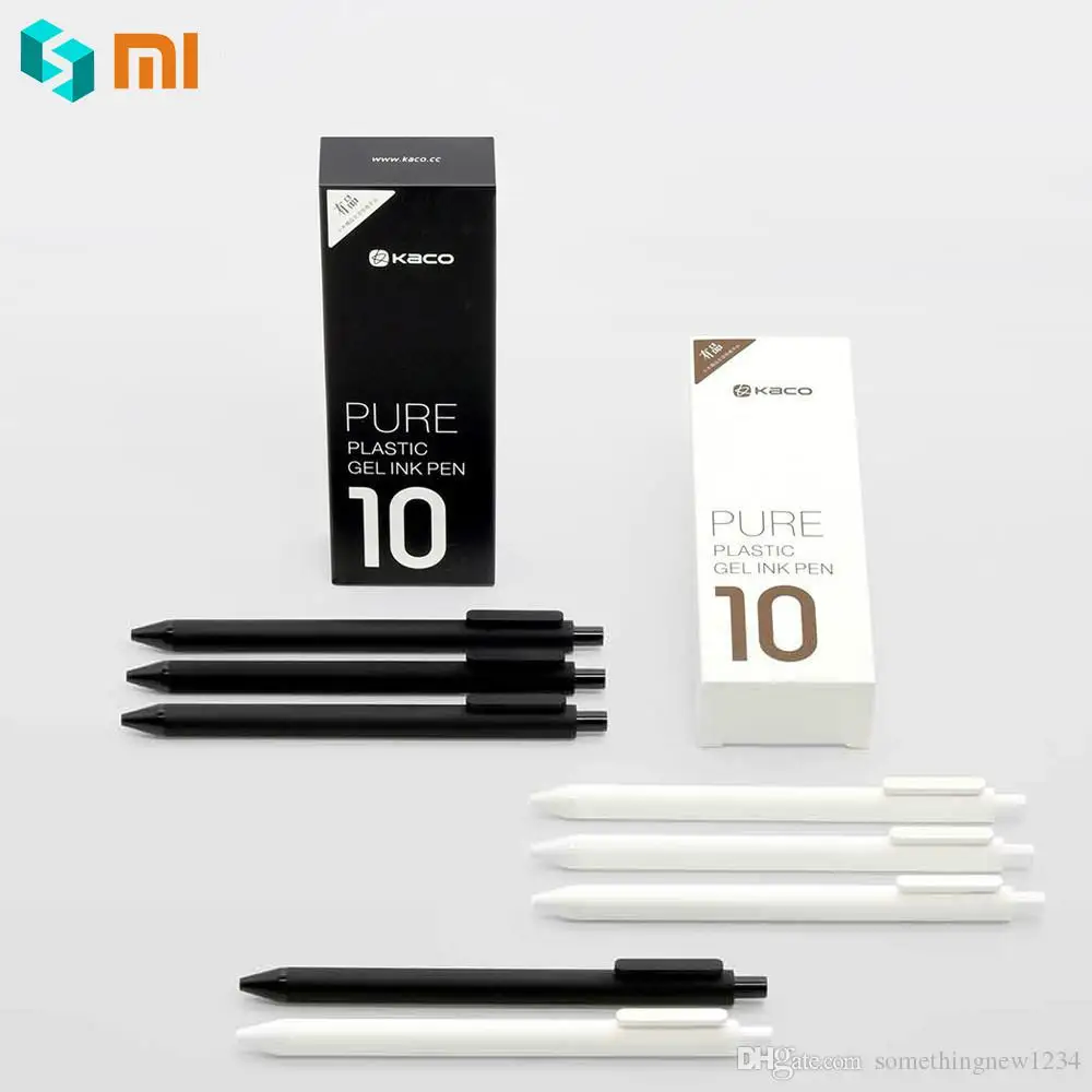 10 unids/lote Xiaomi pluma KACO 0,5mm Xio mi bolígrafo para la escuela Oficina Gal tinta escritura suave duradero firmar recarga de tinta negra|Bolígrafos|