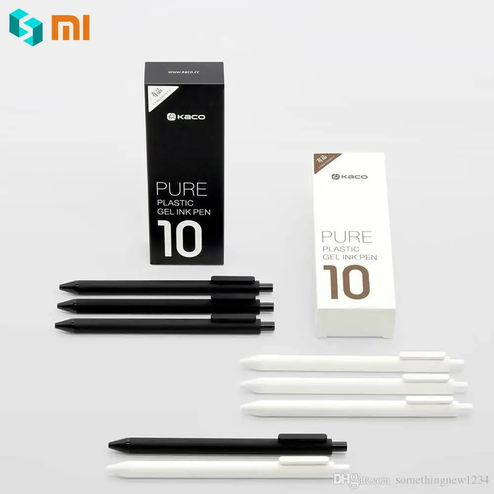 

10Pcs/Lot Xiaomi Pen KACO 0.5mm Xiomi Mi Ballpoint pen for School Office Gal Ink Smooth Writing Durable Signing Black ink Refill
