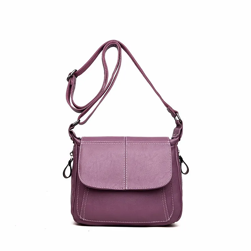 Женская сумка-мессенджер, сумки через плечо для женщин, кожаные сумки через плечо, винтажные сумки, высокое качество, женская сумка, новинка - Цвет: purple
