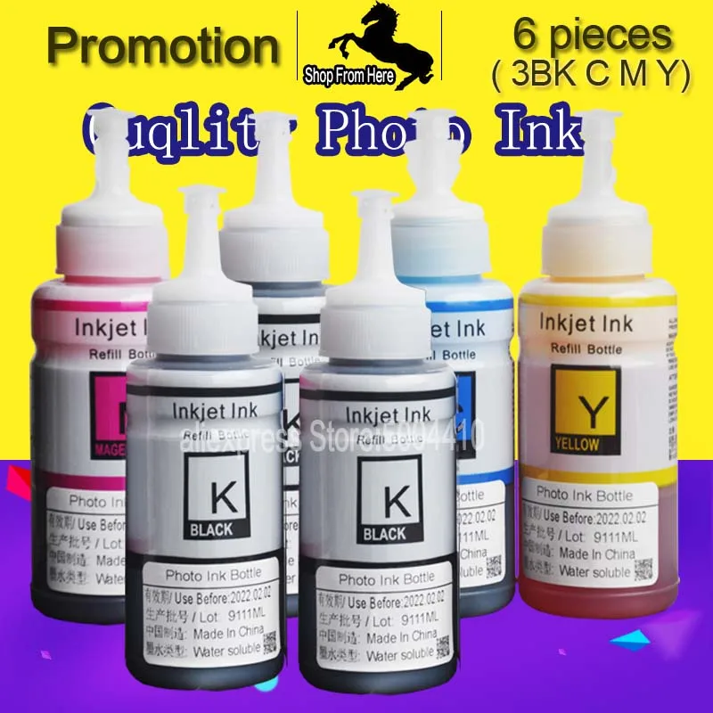 

For Epson L120 L1300 Ink Ecotank ink bottle multipack 664 Ink Kit 70ML BLACK