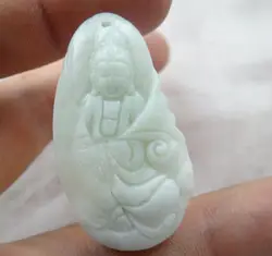 44*26 оптовая продажа Натуральный китайский liantian камень ручной резьбой статуя Гуаньинь амулет кулон ожерелье ювелирных изделий
