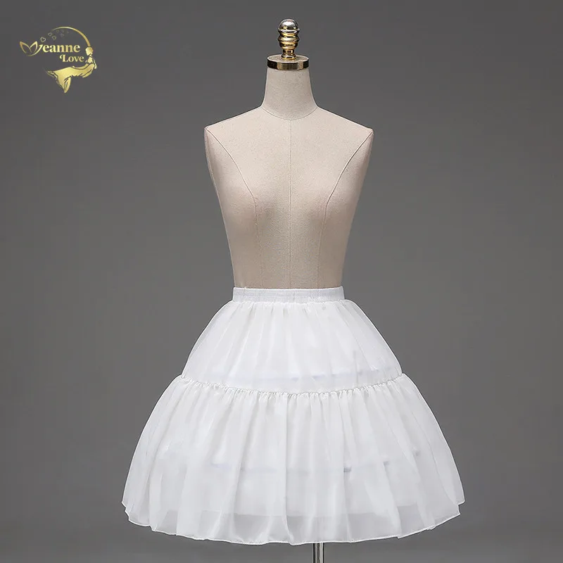 

Vintage Ball Gown 2 Hoops Underskirt Petticoat Chiffon Two Bones Lolita Ballet Rockabilly Crinoline Skirt Slips For Short Dress