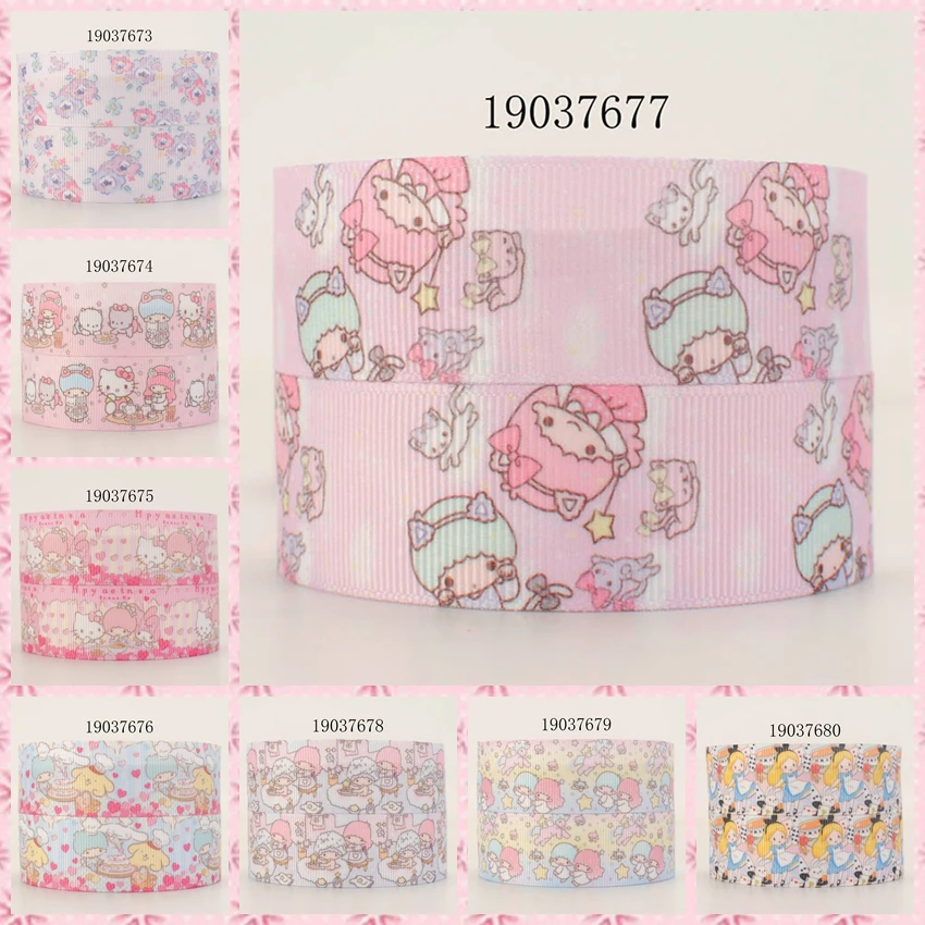 

New 50 yards princess & cartoon ribbon printed grosgrain ribbon 19037673