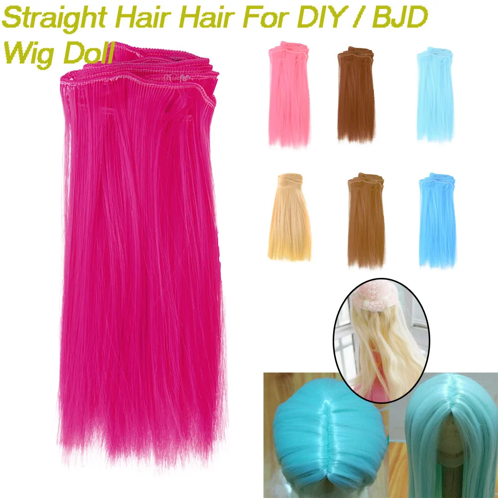 

1PC Fashion Synthetic Doll Hair Wig 15X106Cm Wholesale Straight Hair For Barbie For Monster High For BJD Wig Doll Accessories
