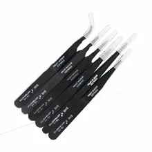 Многофункциональный черный Антистатический пинцет из нержавеющей стали прямой изгиб советы TS серии пинцет для SMD PCB телефон Ремонт Инструменты