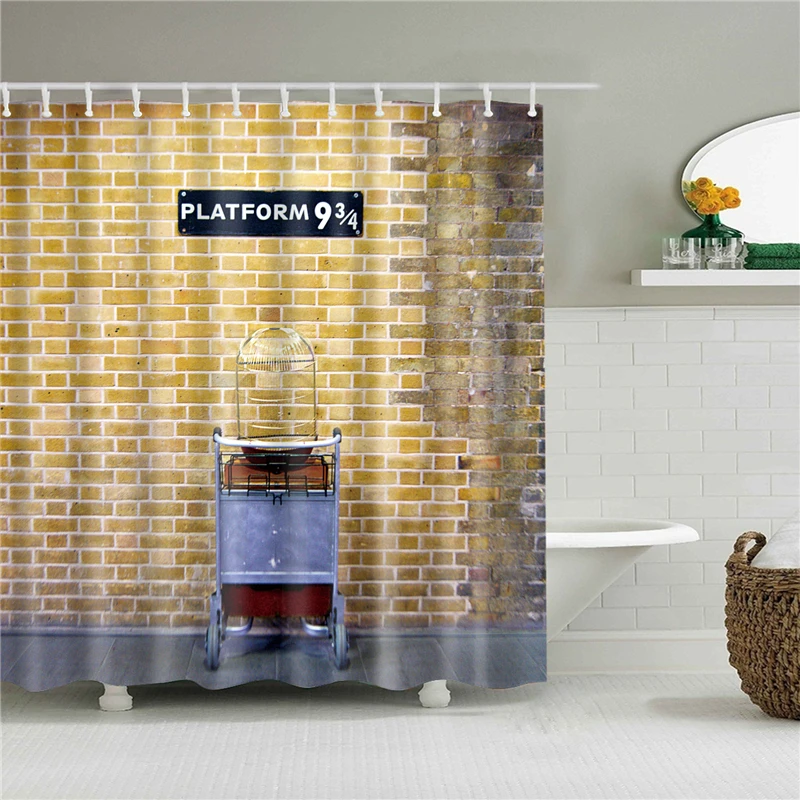 Моющиеся шторы cortina de bano из полиэфирной ткани, занавески для душа, украшение дома, мультяшный рисунок, экран для ванной комнаты с крючками для ванной комнаты - Цвет: D0363