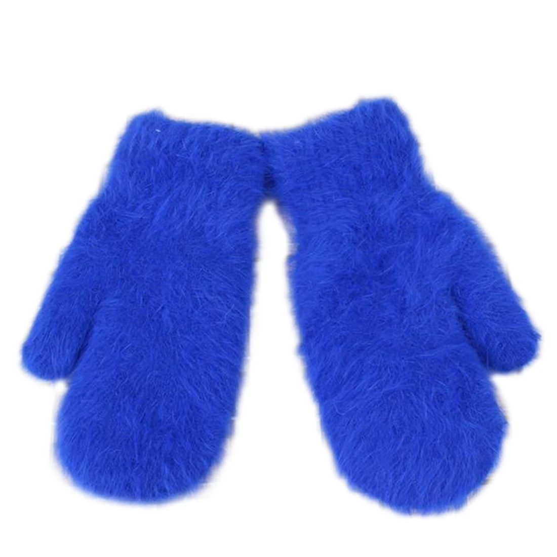 Топ продаж Для женщин Зимние перчатки из мягкой шерсти с кроличьим мехом теплые трикотажные перчатки мода прекрасный теплее девочек