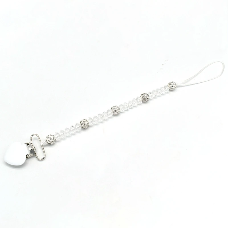 New Baby Infant Crystal Dummy Pacifier Chupetas Clip Teething Nipple Soother Holder Chain Cute