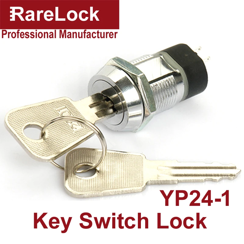 Rarelock دراجة نارية سيارة مفتاح القفل التبديل قفل الأسود 5 حجم للمركبة المصاعد المصعد المعدات لعبة آلة سيارة التصميم DIY