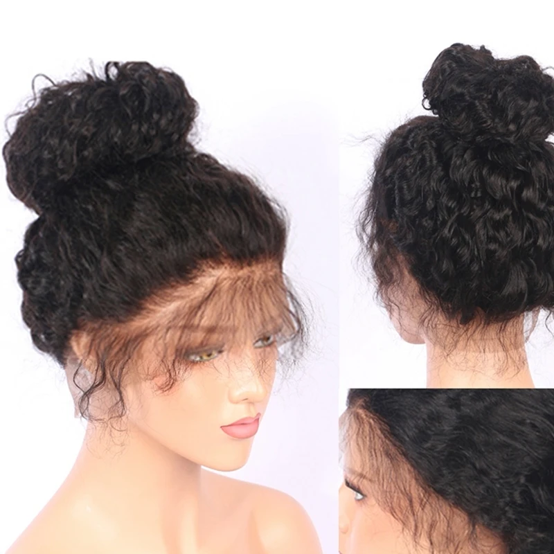 

24 Inches Black Long Curly Synthetic Lace Wig Wave Hair Wig Lace Front Wigs Extensions With Stable Hairnet Hair Styling Tool