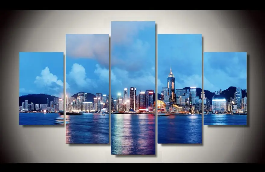 אורות עיר 5 ps מודפס HD תמונה ציור פוסטר תפאורה חדר ילדים קיר אמנות בד משלוח חינם/up-992