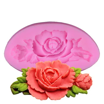 

Flower Shaped Silicone Press Mold Cake Decoration Fondant Cake 3D Food Grade Silicone Mould D008