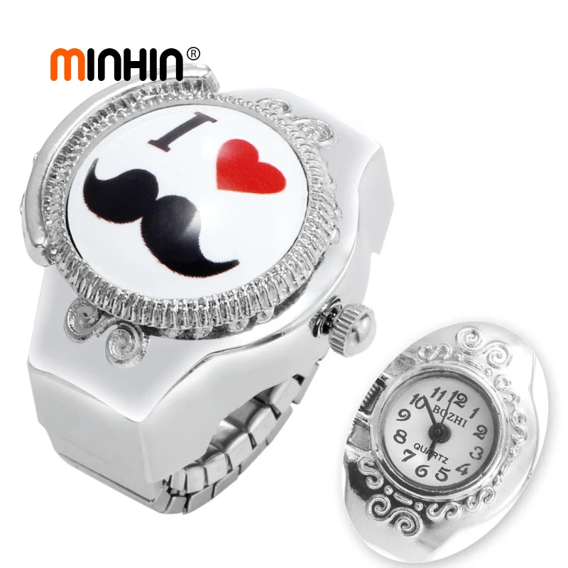

MINHIN 2019 New Creative Women Ring Watches Steel Elastic Band Quartz Finger Ring Watches Fashion Jewelry Lover's Gift Watch