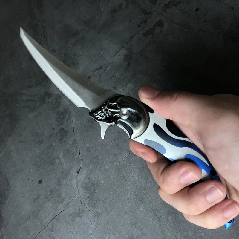 Крутой тактический нож Карманный складной нож из нержавеющей стали Призрак череп голова Кемпинг EDC инструменты Открытый выживания охотничьи ножи подарок