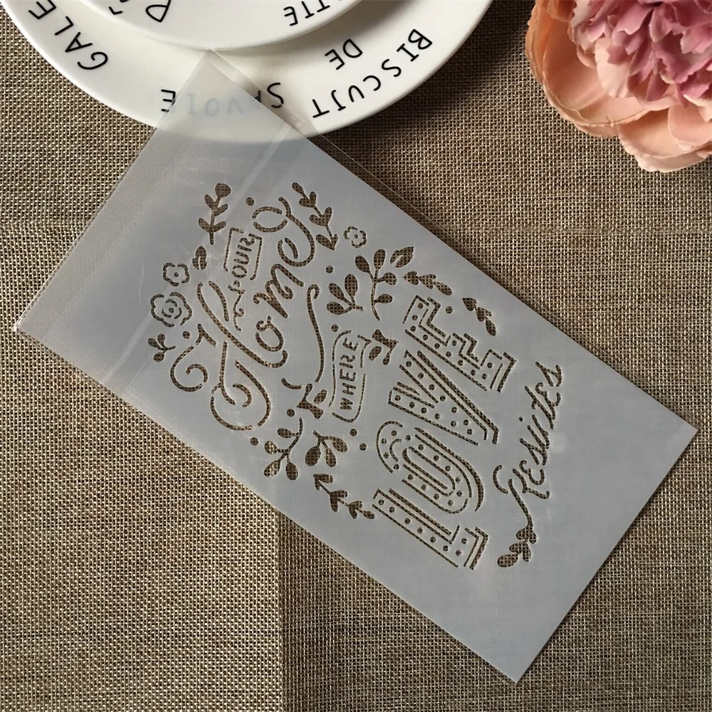 

Hot 23*12cm Love Letters Flower DIY Layering Stencils Wall Painting Scrapbook Coloring Embossing Album Decorative Template