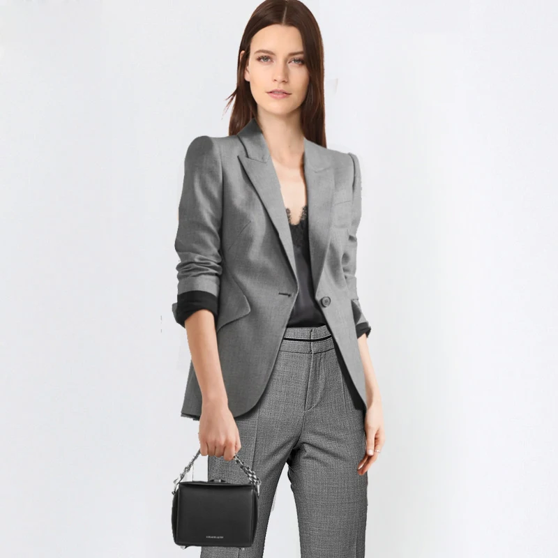 Women Double Breast Blazer Suits Office Lady Sets Two-piece Work Set Long Sleeve Lotus Suit Jacket & Straight Pant Outfits 2018 Women Double Breast Blazer Suits Office Lady Sets Two-piece Work Set Long Sleeve Lotus Suit Jacket & Straight Pant Outfits 2018