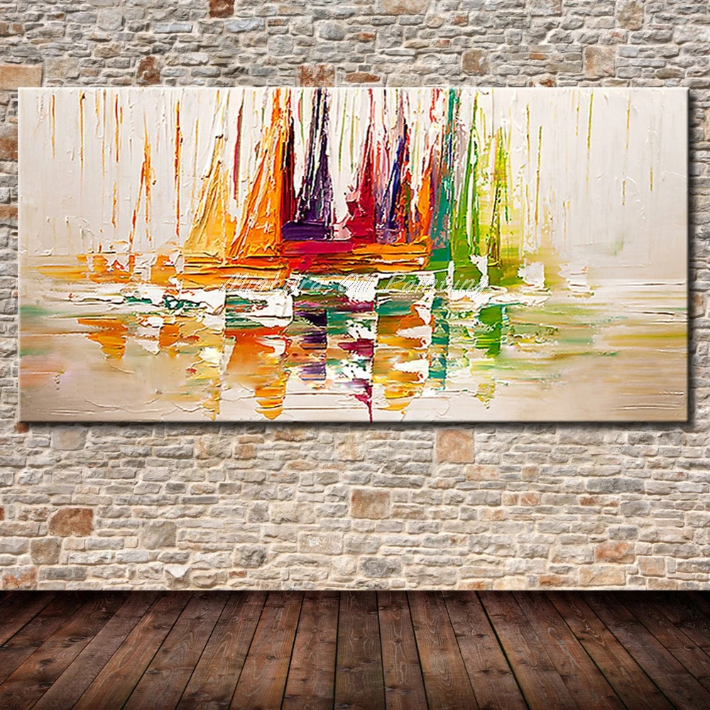 Mintura Yacht Ship Boat Sailing Hand Painted Large Size Pictures Decoracion Canvas Oil Painting Wall Art Decor For Living Room Mintura Yacht Ship Boat Sailing Hand Painted Large Size Pictures Decoracion Canvas Oil Painting Wall Art Decor For Living Room