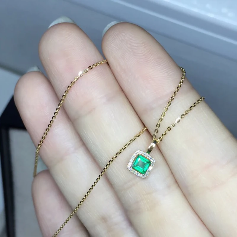 natural diamond emerald pendant