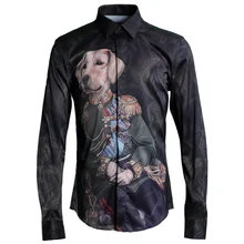 Демисезонный arrivla собака пользуется Мода Высокое качество для мужчин рубашки домашние муж. принт с длинным рукавом плюс размеры M, L, XL 2XL 3XL 4XL