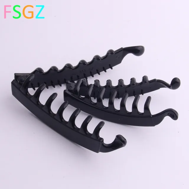 2018 New Fashion Banana Hair Clip For Lady Quality Environmental ABS Plastic Tines Crab For Hair Twist Hair Pin For Girls 2 PCS