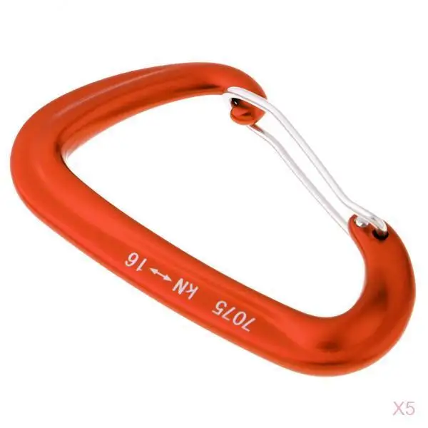 5Pcs 16kN Aluminum Wire Gate Carabiners for Climbing Rescue Hammock Swing Climbing Rescue Arborist Swing Yoga Hook