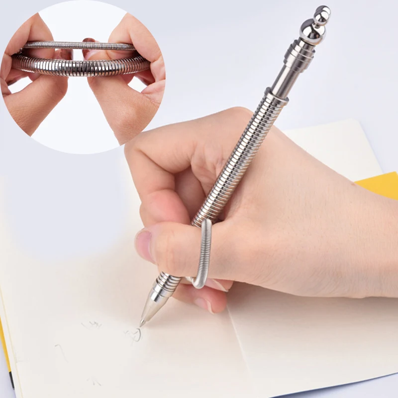 

10 PCS Ballpoint Pens Magnetic Magic Fidget Pen Metal Bent Spinning Rotary Pen Antistress Multi Function Ink Christmas Pen