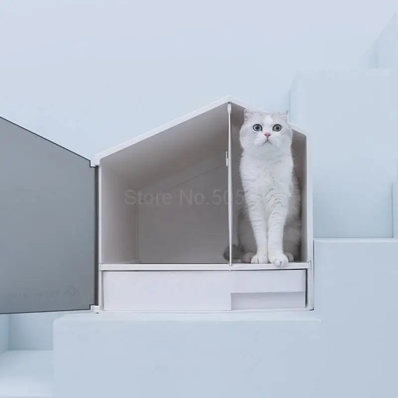 Cats Supplies Semi-closed Toilet Little Cat Litter Box Spill Prevention Home Cat Sand Basin To Cat Excrement