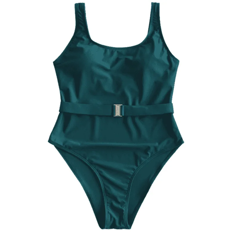 

Green one-piece boxer swimsuit
