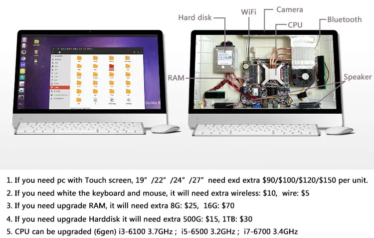 OEM 18 5 21 23 27 дюймовый ПК с процессором i3i5i7 ОС Android Windows все настольные