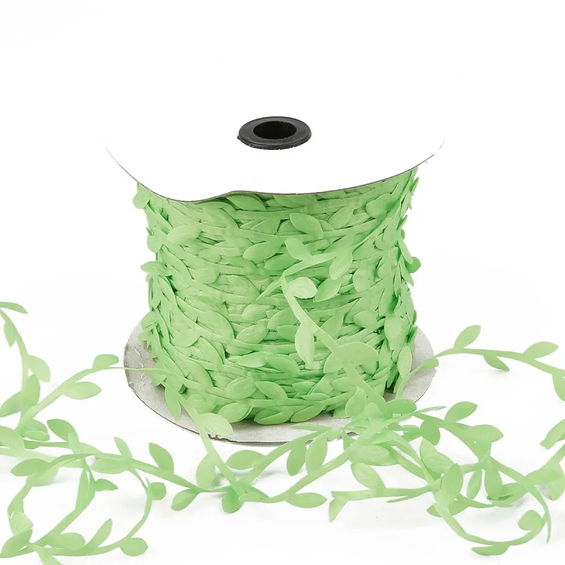 10 метров шелковые листья ручной работы искусственные зеленые листья DIY для свадебной коробки украшения листва ручной работы ремесло венок - Цвет: Light Green