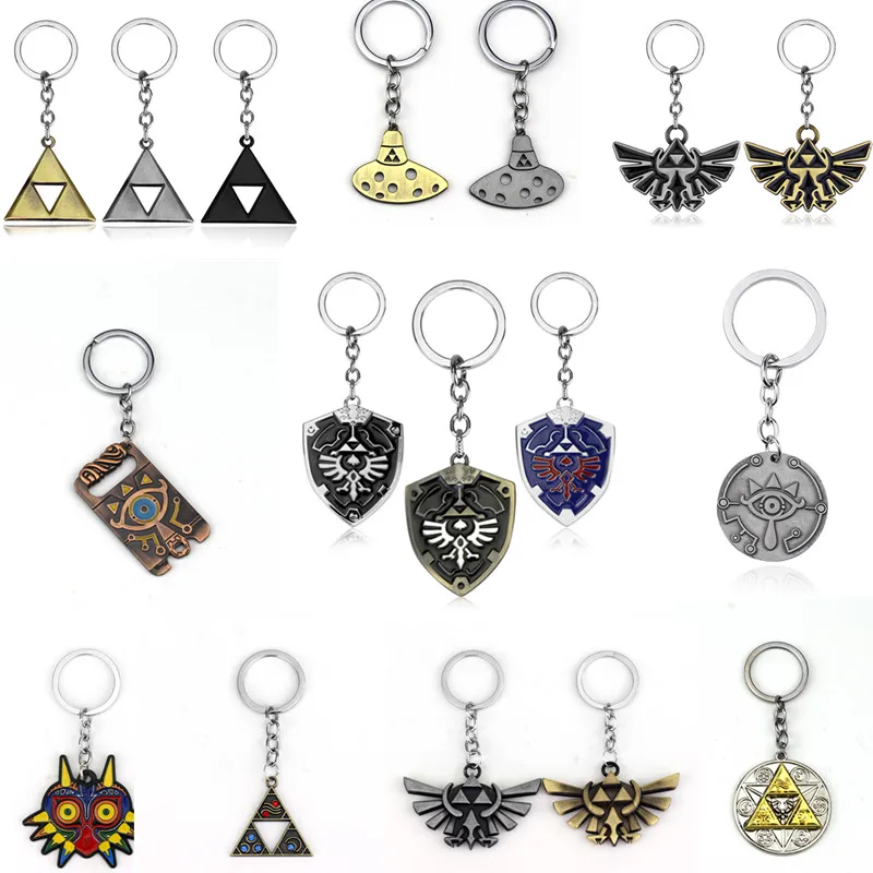 

Anime jewelry Game Legend of Zelda Keychains Metal Key Chain Dark Links Hylian Shield Keychain Anime Key Chains Drop shipping