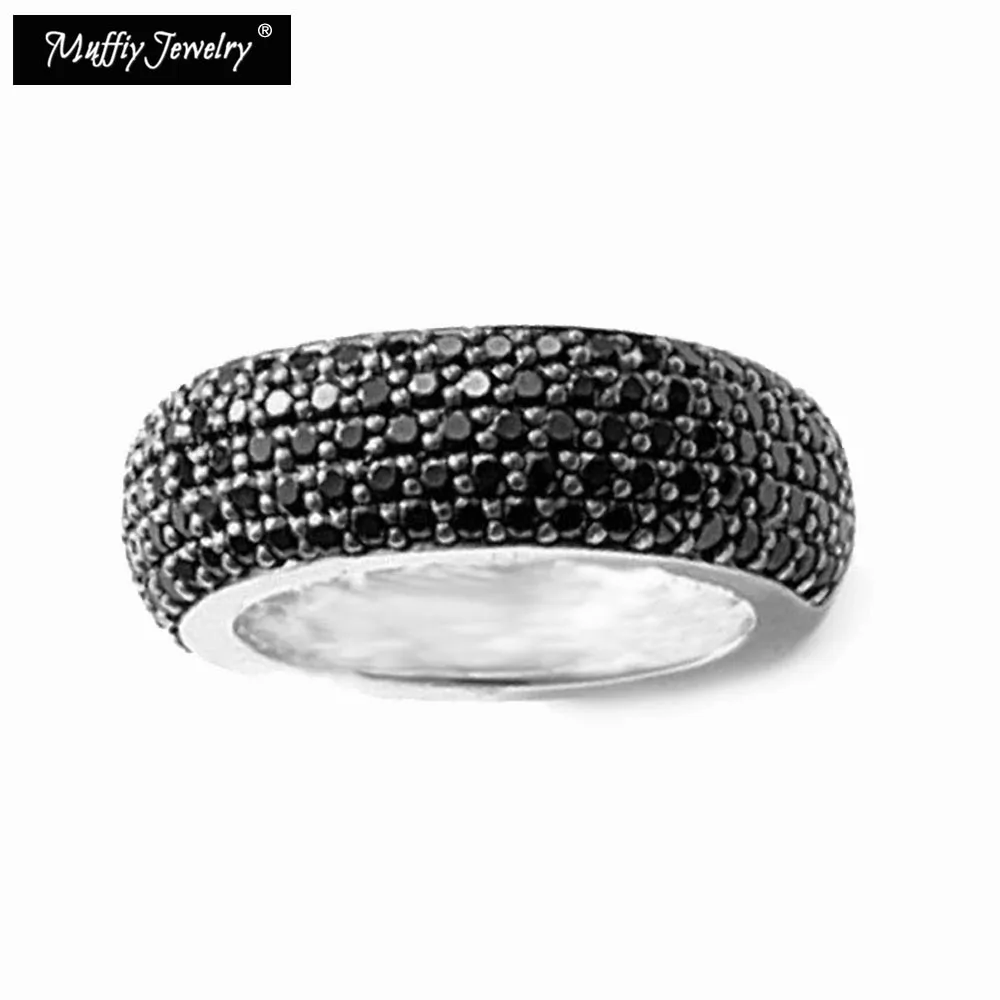 

Eternity Ring Black Pave Zirconia 925 Sterling Silver Gift For Men Women Gift Thomas style Muffiy Rebel ETERNITY Ring TS Jewelry
