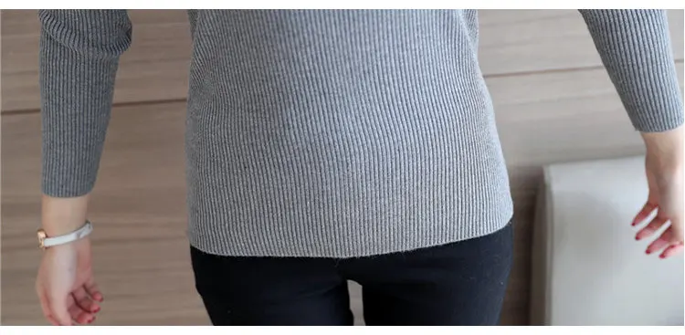 High Elastic Knitted Sweater Women 2019 Autumn Lace Patchwork Sweaters And Pullovers Lady Long Sleeve Red Pull Femme Hiver (15)