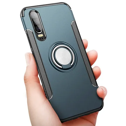 

For Huawei P30 Pro Case Hard PC+Silicone With Stand Ring Magnet Hybrid Protective Back Cover case for huawei p30 p30pro shell